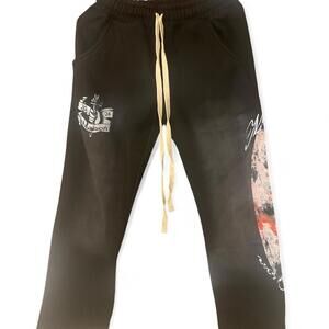 Maison Black 2024 Graphic Sweatpants - Small